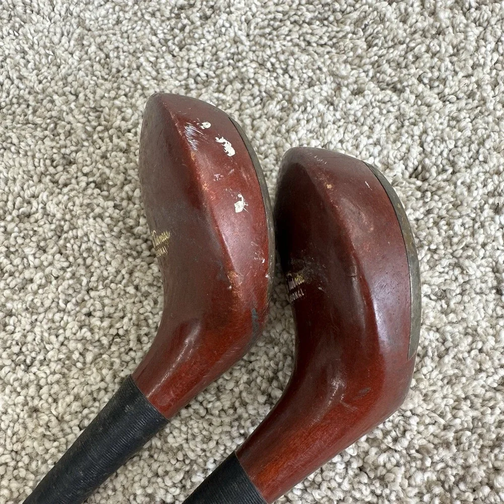 Vintage Golf Driver 1, 2, 3 &4 Wood Steel Shaft Clubs Spalding & Hagen